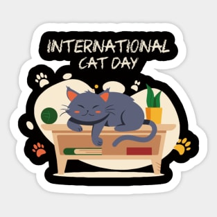 International cat day Sticker